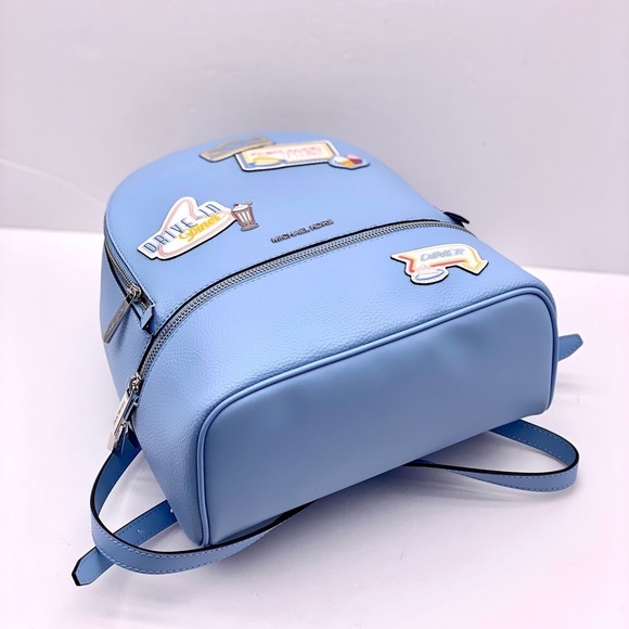 Michael Kors Blue Backpack with Patches